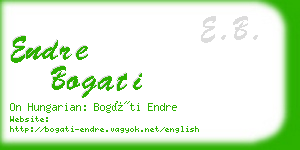 endre bogati business card